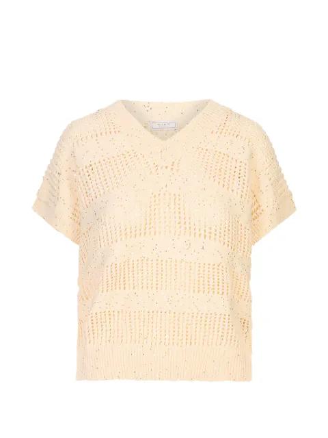 sequin-embellished short-sleeve sweater by PESERICO