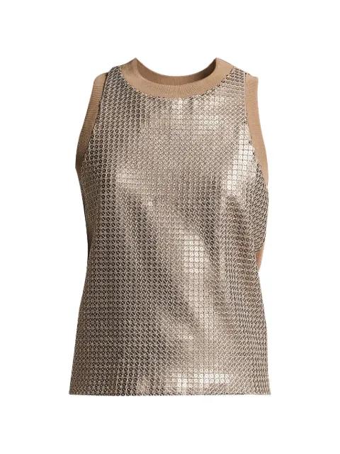 sequin-embellished sleeveless top by PESERICO