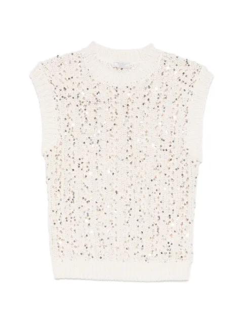 sequin-embellished vest by PESERICO