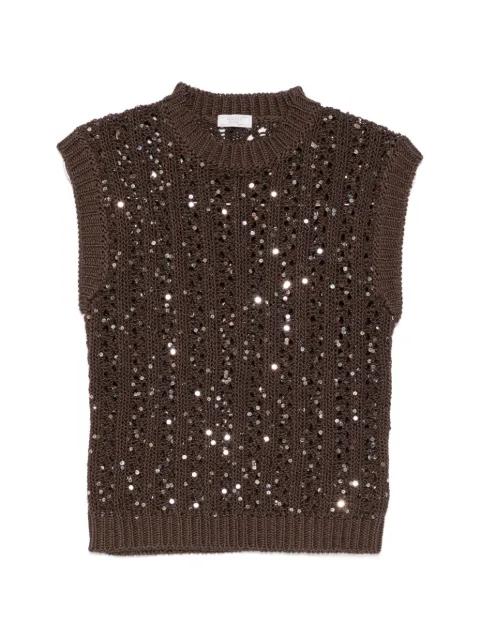 sequin-embellished vest by PESERICO