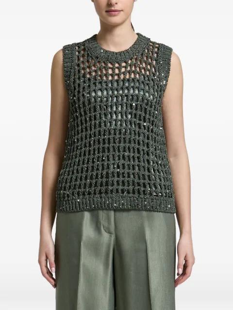 sequin-embellished vest by PESERICO