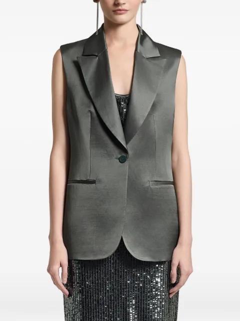 shawl collar pocket waistcoat by PESERICO