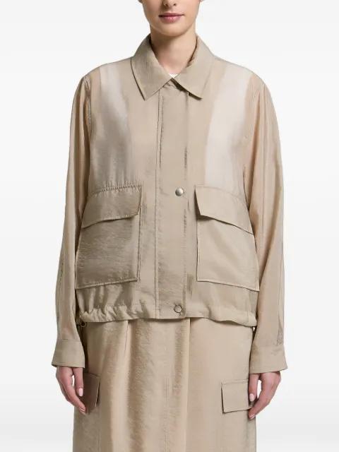 sheer-panelled pocket-detail jacket by PESERICO