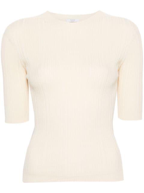 short-sleeves ribbed jumper by PESERICO