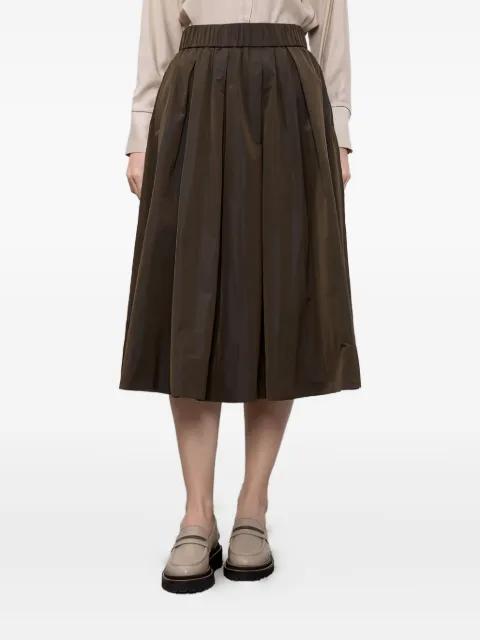 side-pockets pleated midi skirt by PESERICO
