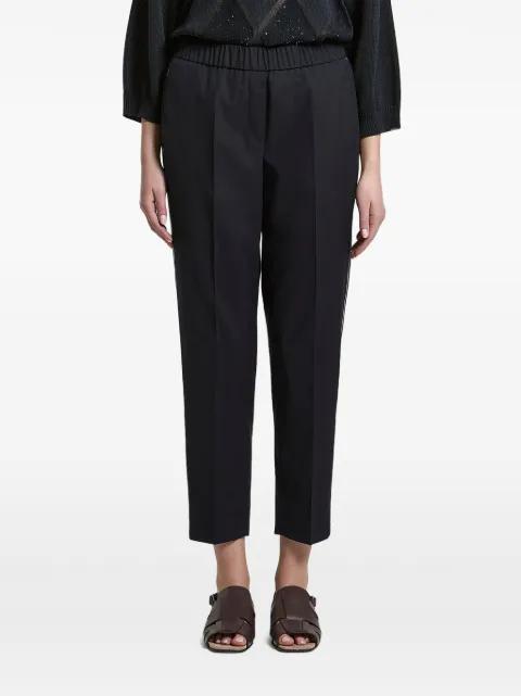 side-stripe pressed-crease trousers by PESERICO