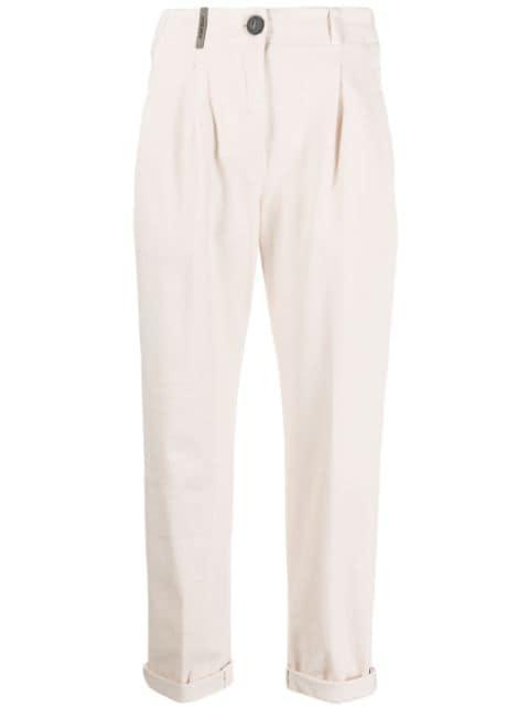 slim-cut tapered-leg trousers by PESERICO
