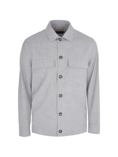 slub-texture button-pocket jacket by PESERICO
