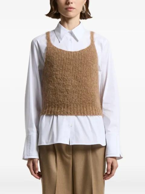 squared-neckline sleeveless top by PESERICO