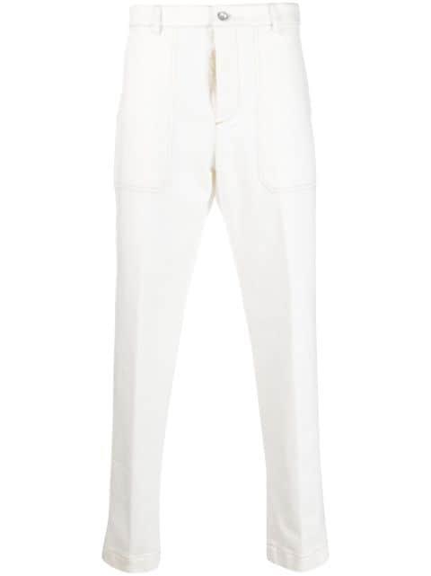 straight-leg stretch-cotton trousers by PESERICO
