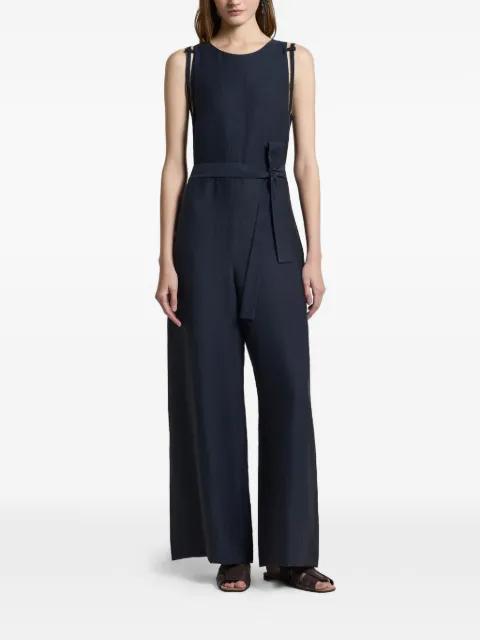 strap-detail tie-waist jumpsuit by PESERICO
