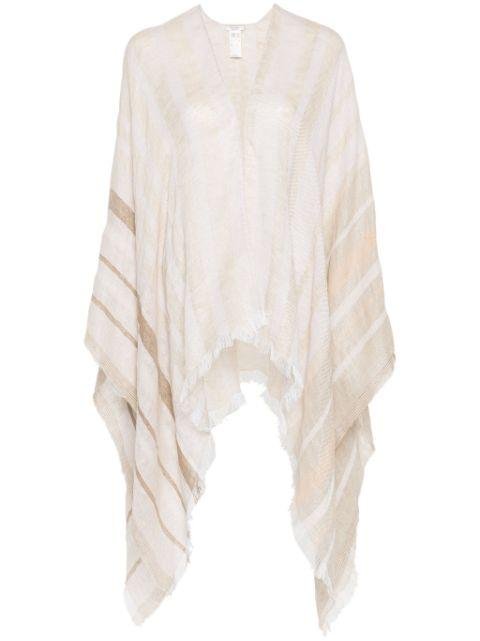 striped frayed cape by PESERICO