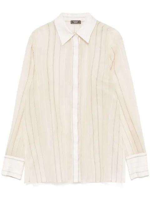 striped organza shirt by PESERICO