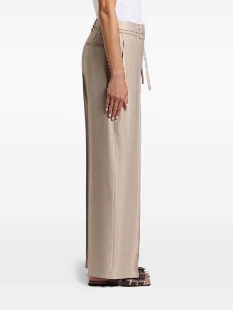 tie-belt palazzo pants by PESERICO