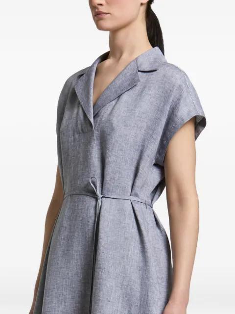 tie-waist V-neck midi dress by PESERICO