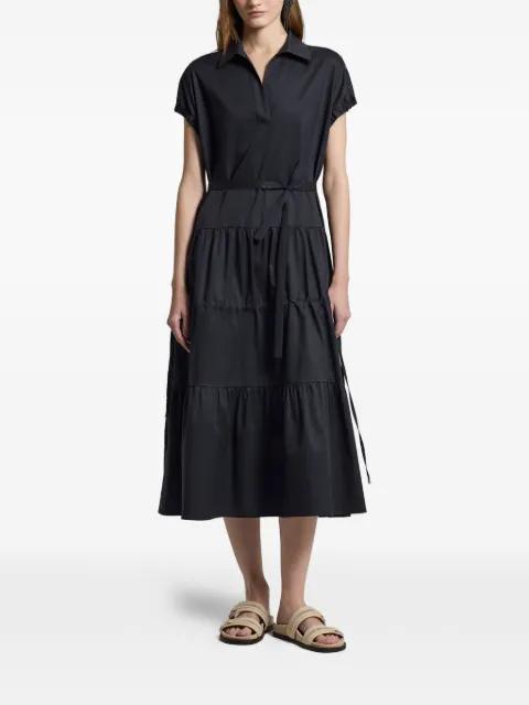 tiered belted midi dress by PESERICO