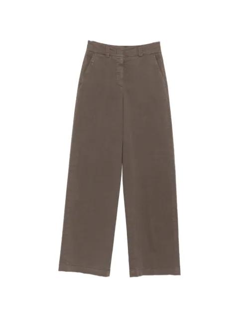 wide-leg cotton-twill trousers by PESERICO