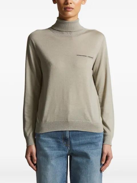 zip-detail turtleneck sweater by PESERICO