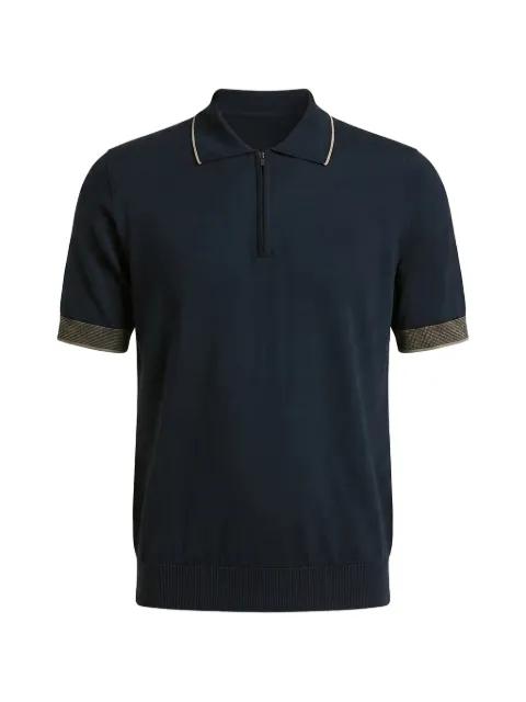 zip-fastening fine-knit polo shirt by PESERICO