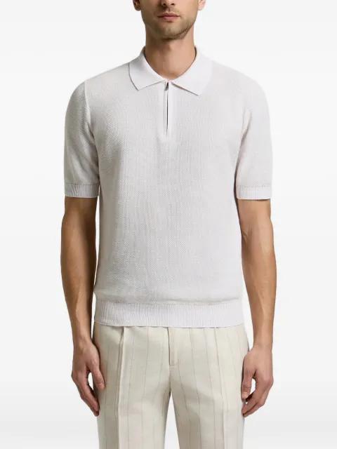 zip-fastening short-sleeve polo shirt by PESERICO