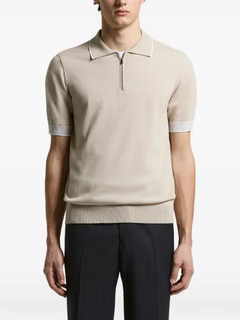 zip short-sleeve polo by PESERICO
