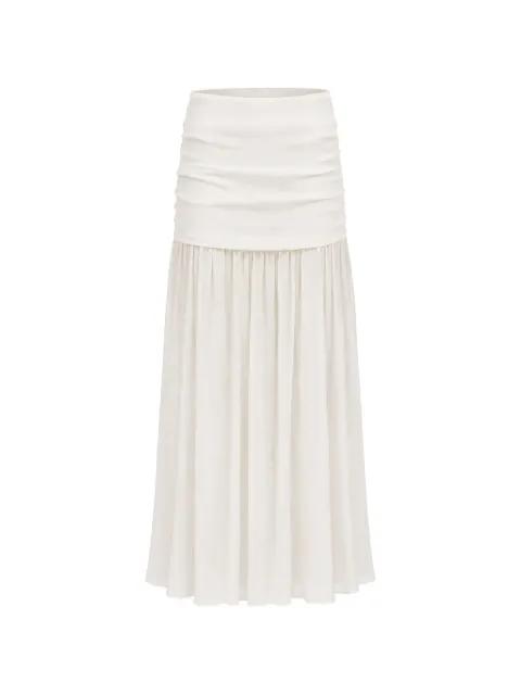 Late Bloom ruched silk maxi skirt by PETAR PETROV
