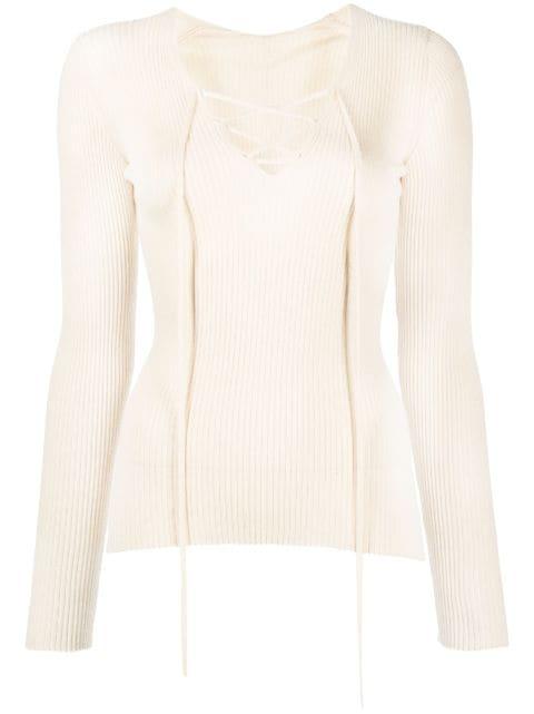 tie-front long-sleeve top by PETAR PETROV