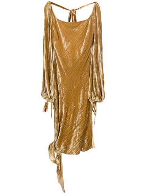 tied bell-sleeves dress by PETAR PETROV