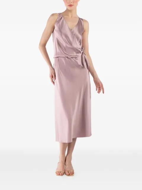 Sketch tie V-neck midi dress by PETER COHEN