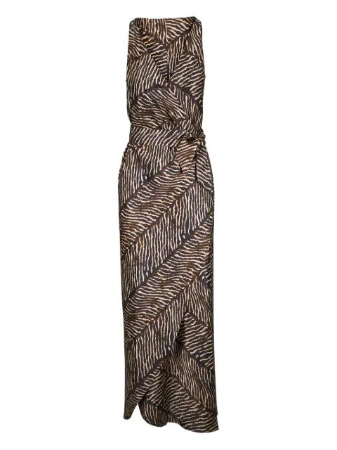 V-neck print midi dress by PETER COHEN