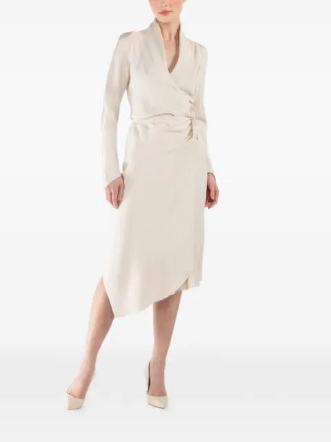 Victor long-sleeve wrap midi dress by PETER COHEN