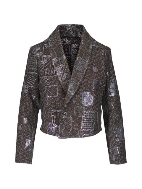 patterned shawl-collar jacket by PETER COHEN