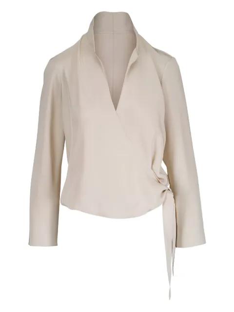 tie wrap silk blouse by PETER COHEN