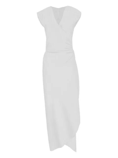 wrap-neck cap-sleeve dress by PETER COHEN