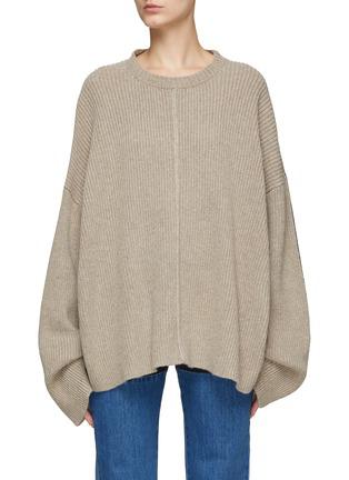 Tattoo Ribbed Merino Wool Blend Knit Cape Sweater by PETER DO