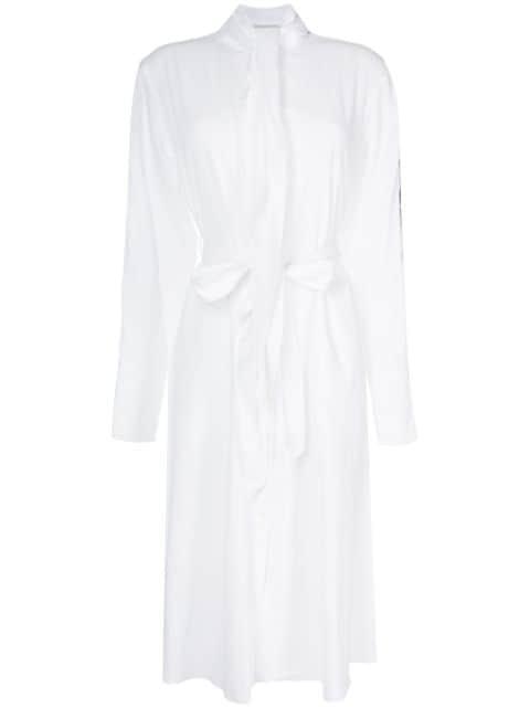belted-waist button-down dress by PETER DO