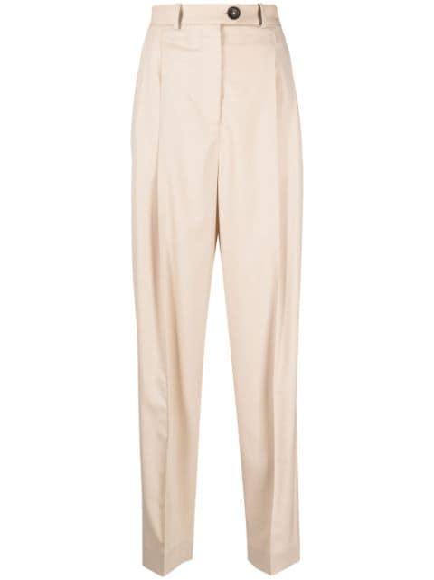 pleat-detailing button-fastening tapered trousers by PETER DO