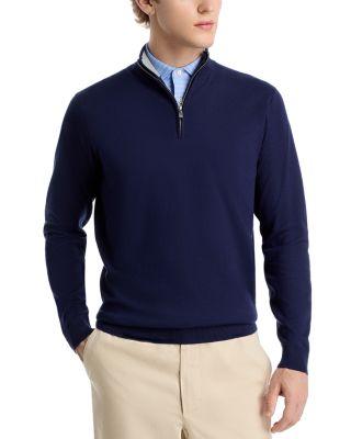 Crown Coolspun Cotton Quarter Zip Sweater by PETER MILLAR