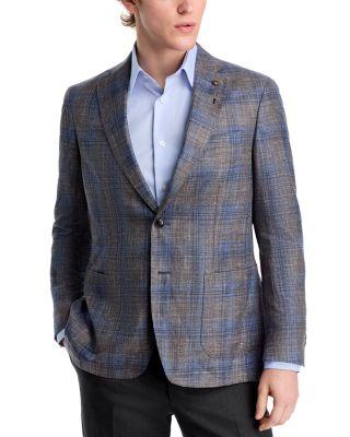 Dawson Regular Fit Plaid Soft Wool Silk Blend Jacket by PETER MILLAR