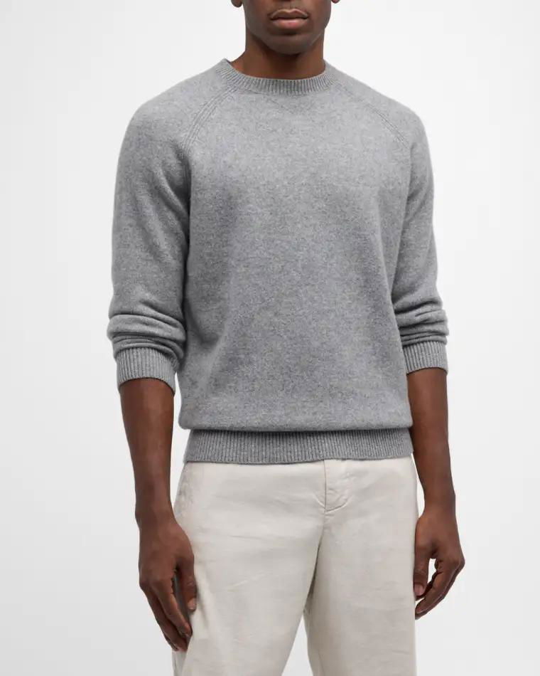 Men's Briard Wool and Cashmere Crewneck Sweater by PETER MILLAR