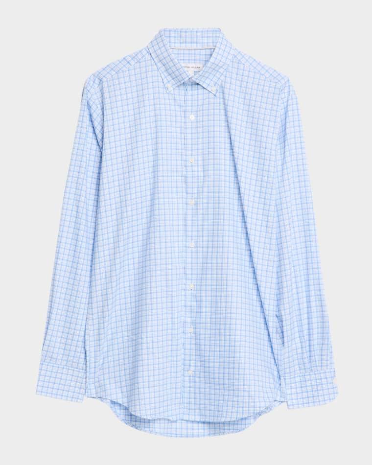Men's Calvin Crown Lite Plaid Stretch Cotton Sport Shirt by PETER MILLAR