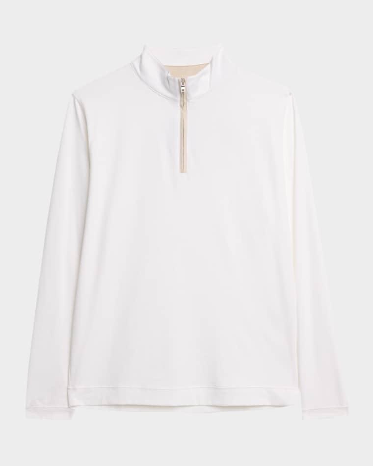 Men's Crown Crafted Albatross Cotton-Blend Pique Quarter-Zip by PETER MILLAR