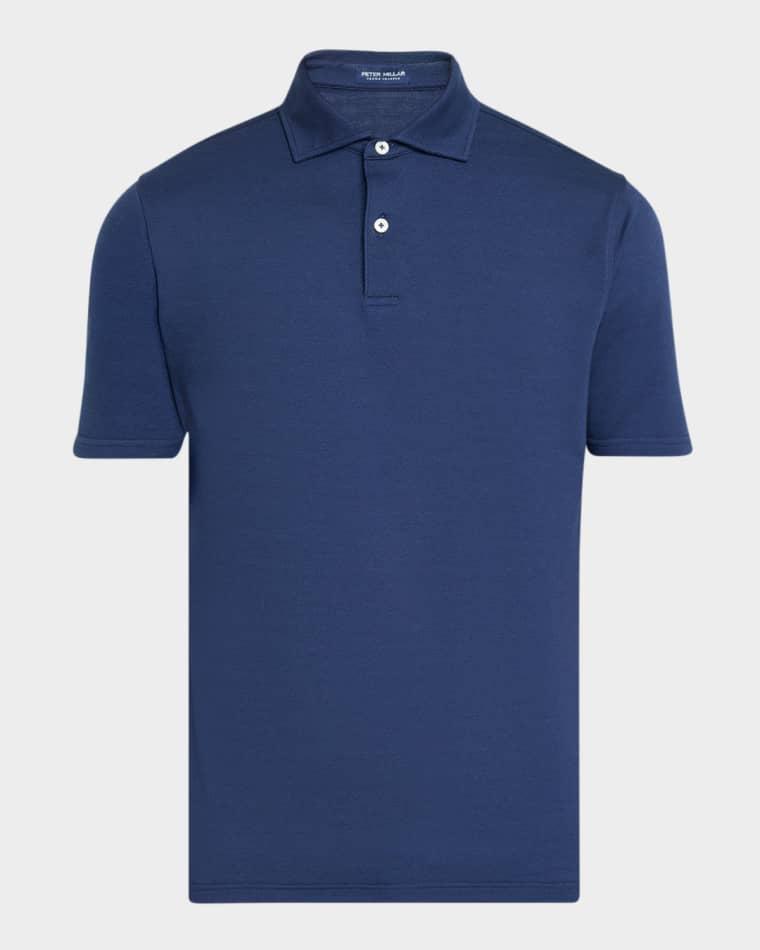 Men's Crown Micro-Chevron Cotton-Stretch Polo Shirt by PETER MILLAR