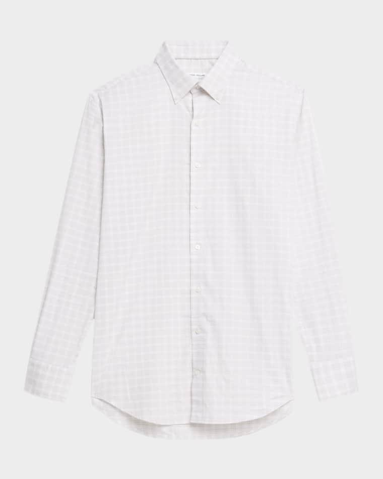 Men's Douglas Crown Lite Cotton-Stretch Plaid Sport Shirt by PETER MILLAR