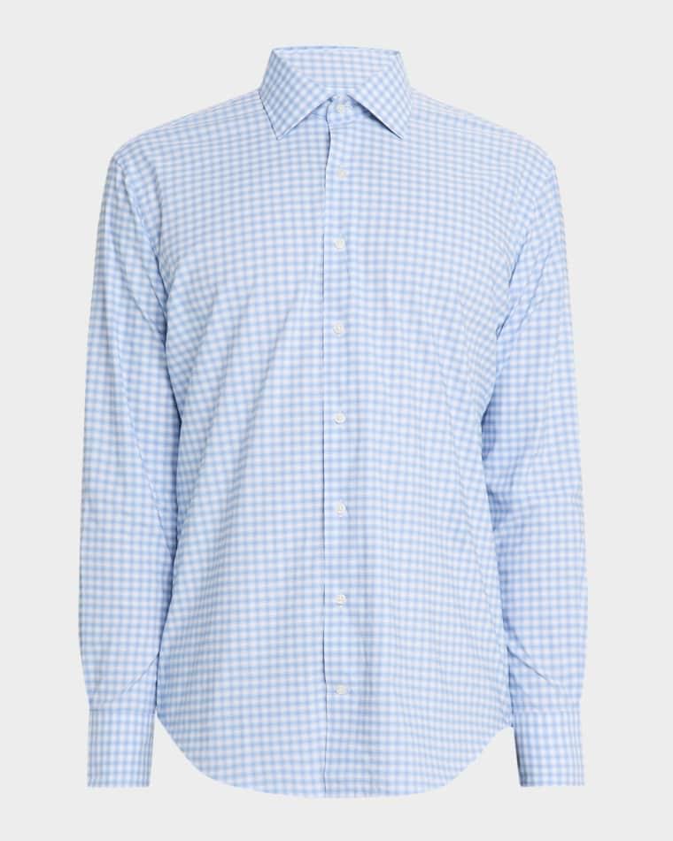 Men's Lewis Performance Twill Plaid Sport Shirt by PETER MILLAR