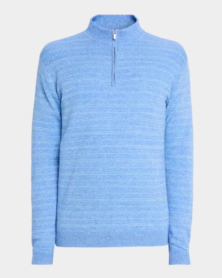 Men's Saratoga Stripe Quarter-Zip Sweater by PETER MILLAR