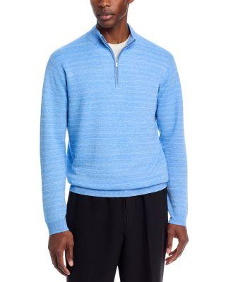 Saratoga Striped Quarter Zip Sweater by PETER MILLAR