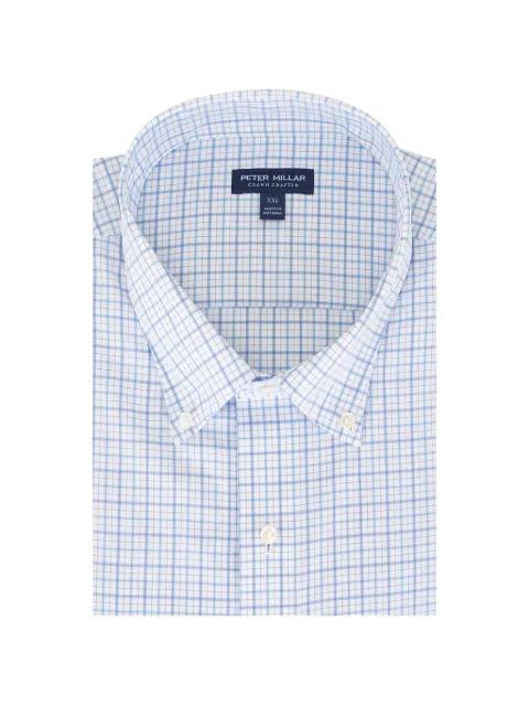 checked pointed-collar shirt by PETER MILLAR