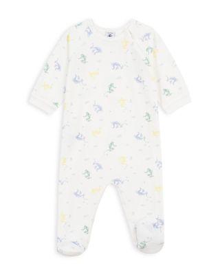 Boys' Velour Dragon Print Side Zip Footie - Baby by PETIT BATEAU