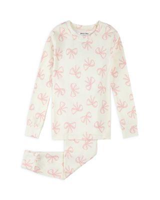 Girls' Long Sleeved Bows Print Pajama Set - Little Kid by PETIT LEM